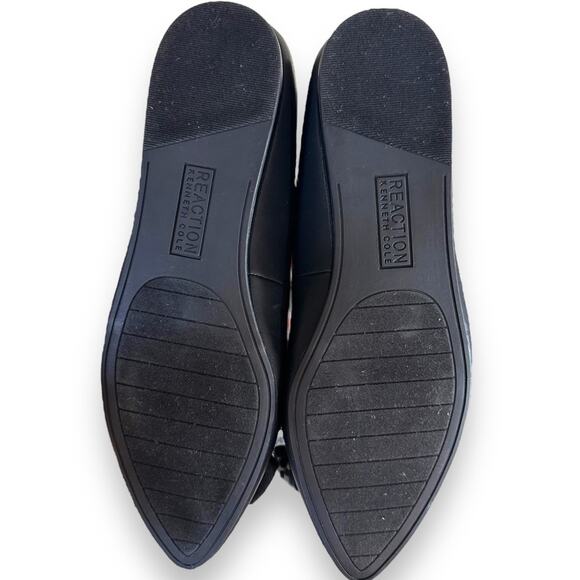 NWOT Kenneth Cole reaction matte black slip on ballet flats lily bow size 8 med - Picture 5 of 6